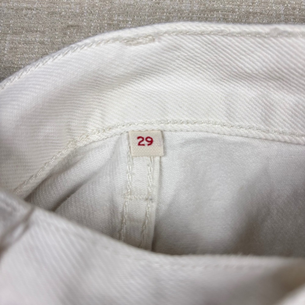 Women's Levis 501 Original Fit Distressed White Jeans‎ 29 Raw Hem Distressed - Picture 4 of 9